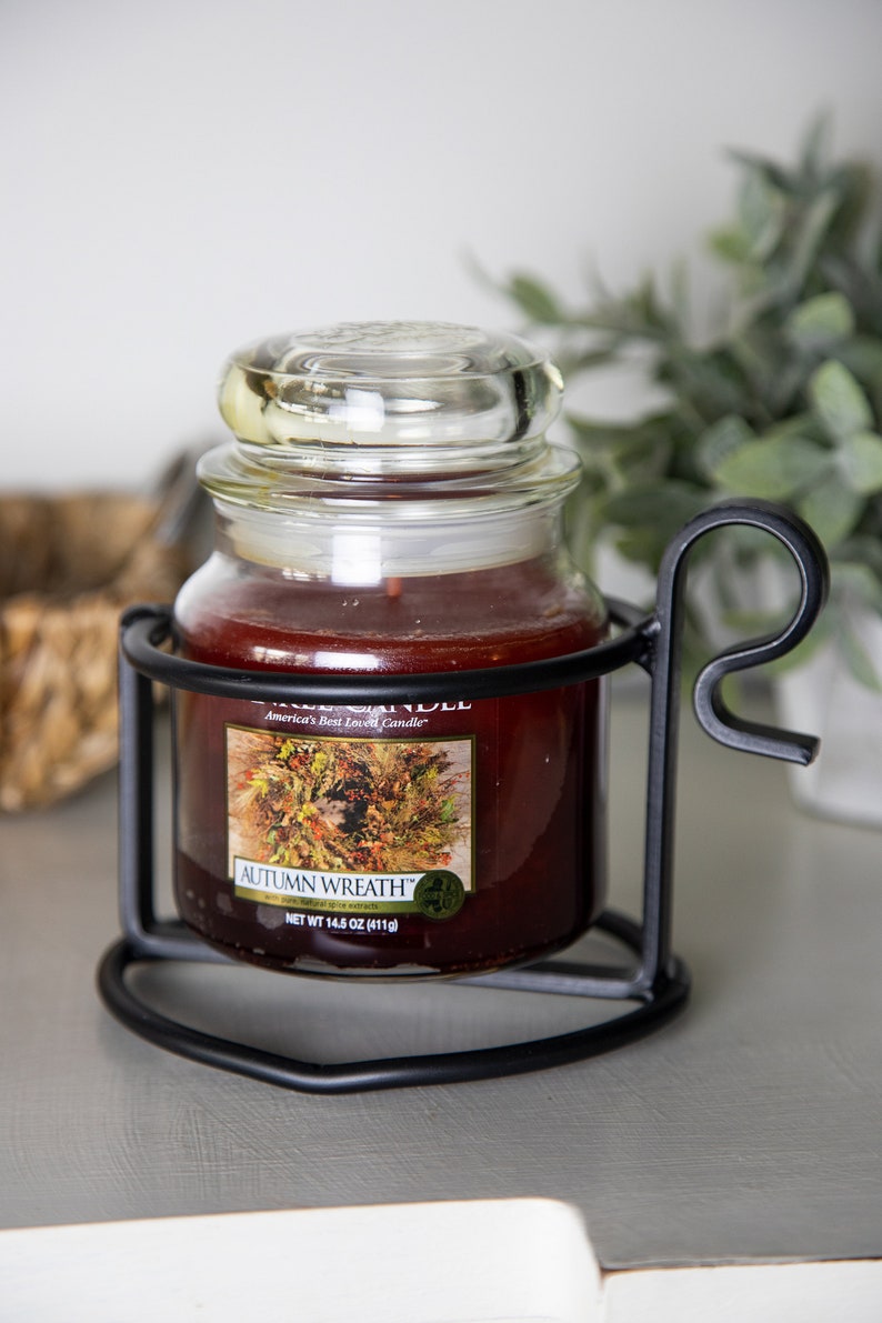 Black Wrought Iron Metal Jar Candle Holder Amish Handmade in Etsy