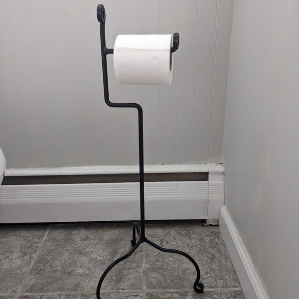 Wrought Iron Toilet Paper Holder, Standing Toilet Paper Holder, Amish Made