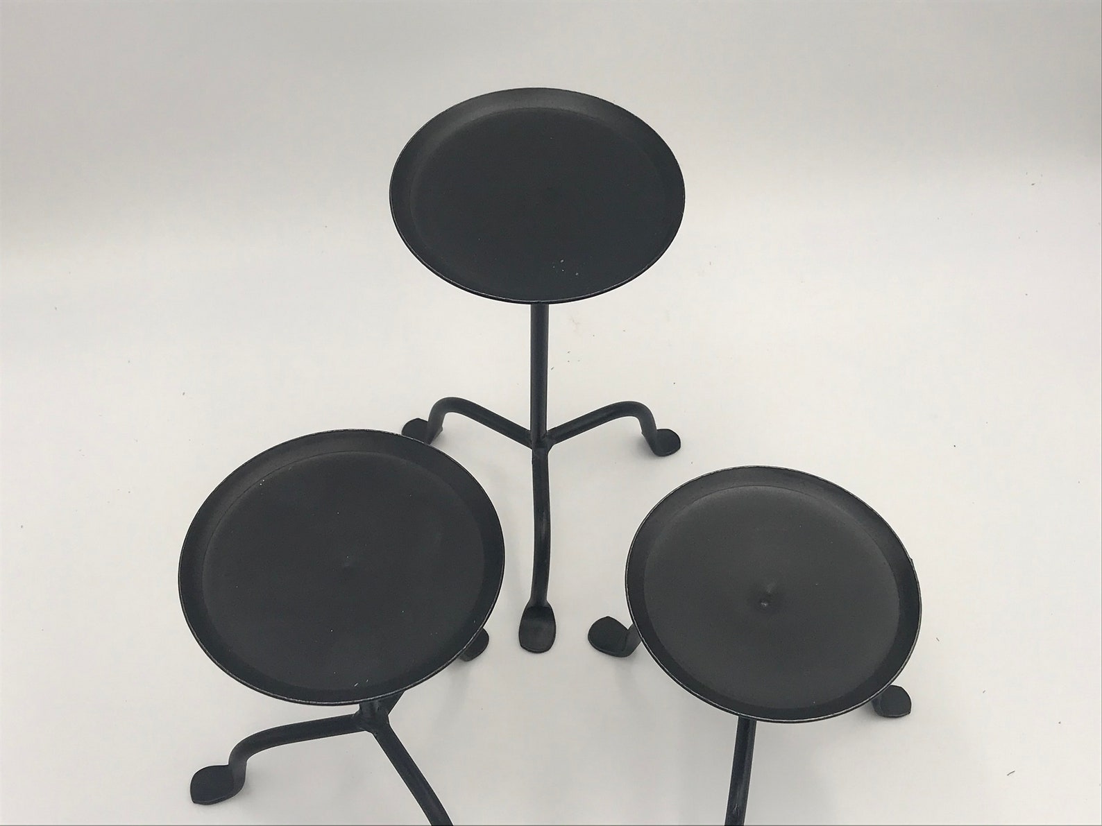 Black Wrought Iron Pillar Candle Holder Stand Amish Handmade Etsy