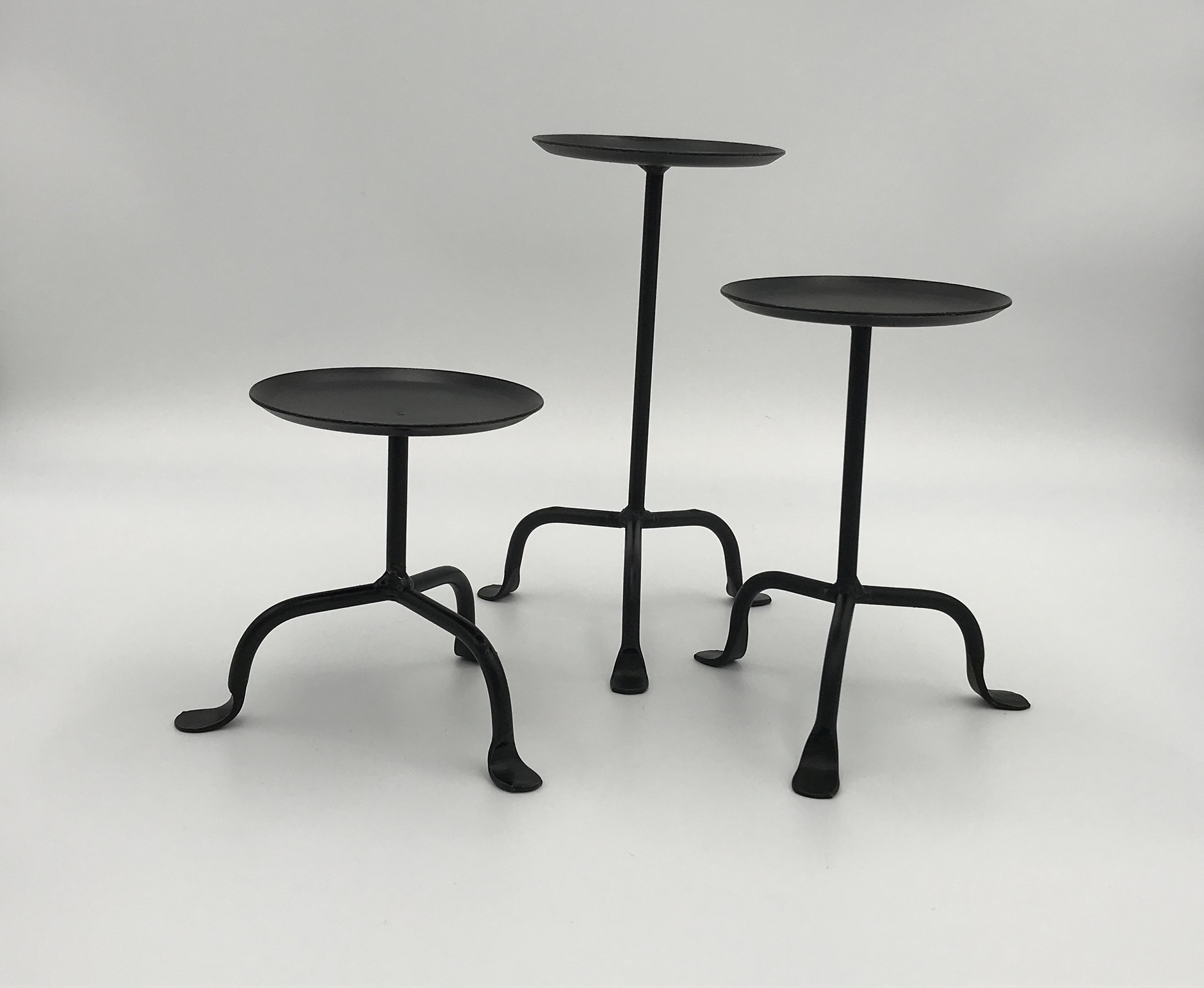 Black Wrought Iron Pillar Candle Holder Stand Amish Handmade Etsy