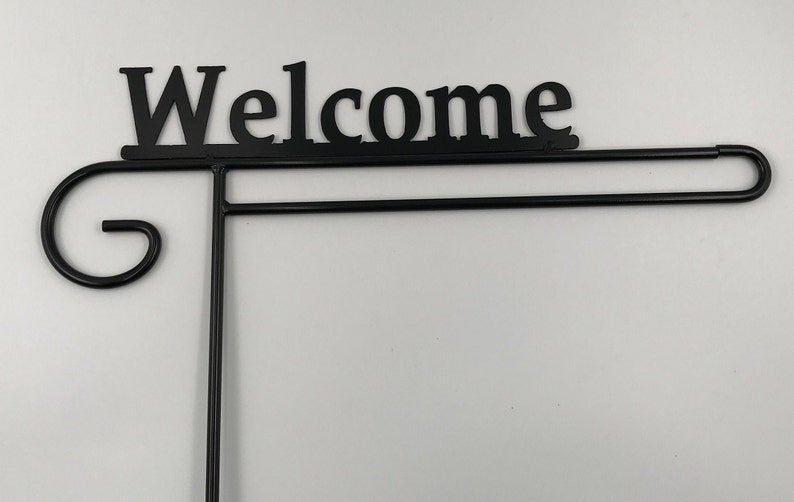 Garden Flag Holder Hook Stand Heavy Duty Black Etsy