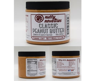 2 pack Peanut Butter and Variety of Nut Butters, All Natural, Vegan and Gluten Free, Locally made in PA (15 oz)