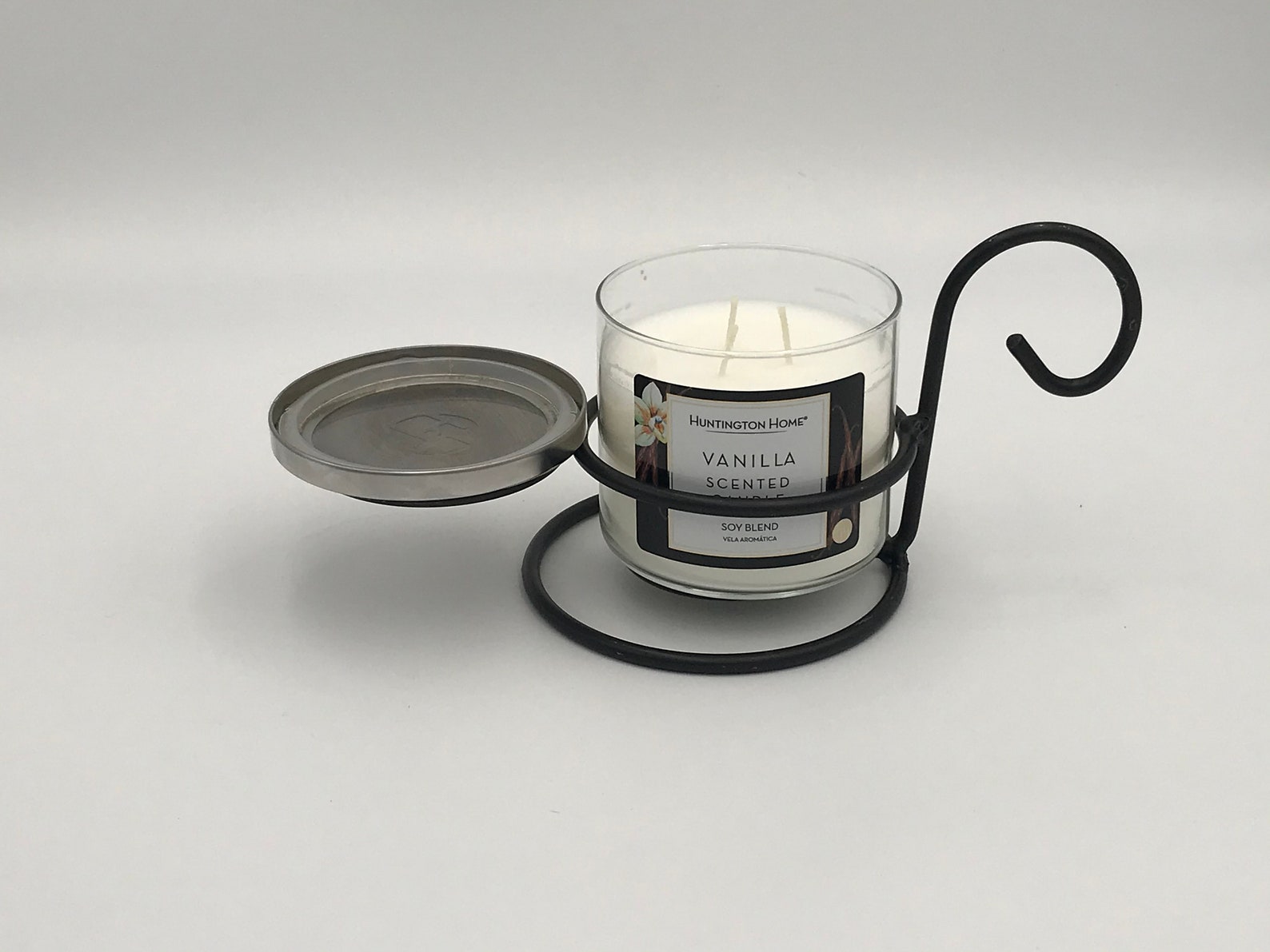 Black Wrought Iron Jar Candle Stand & Lid Holder Amish Etsy