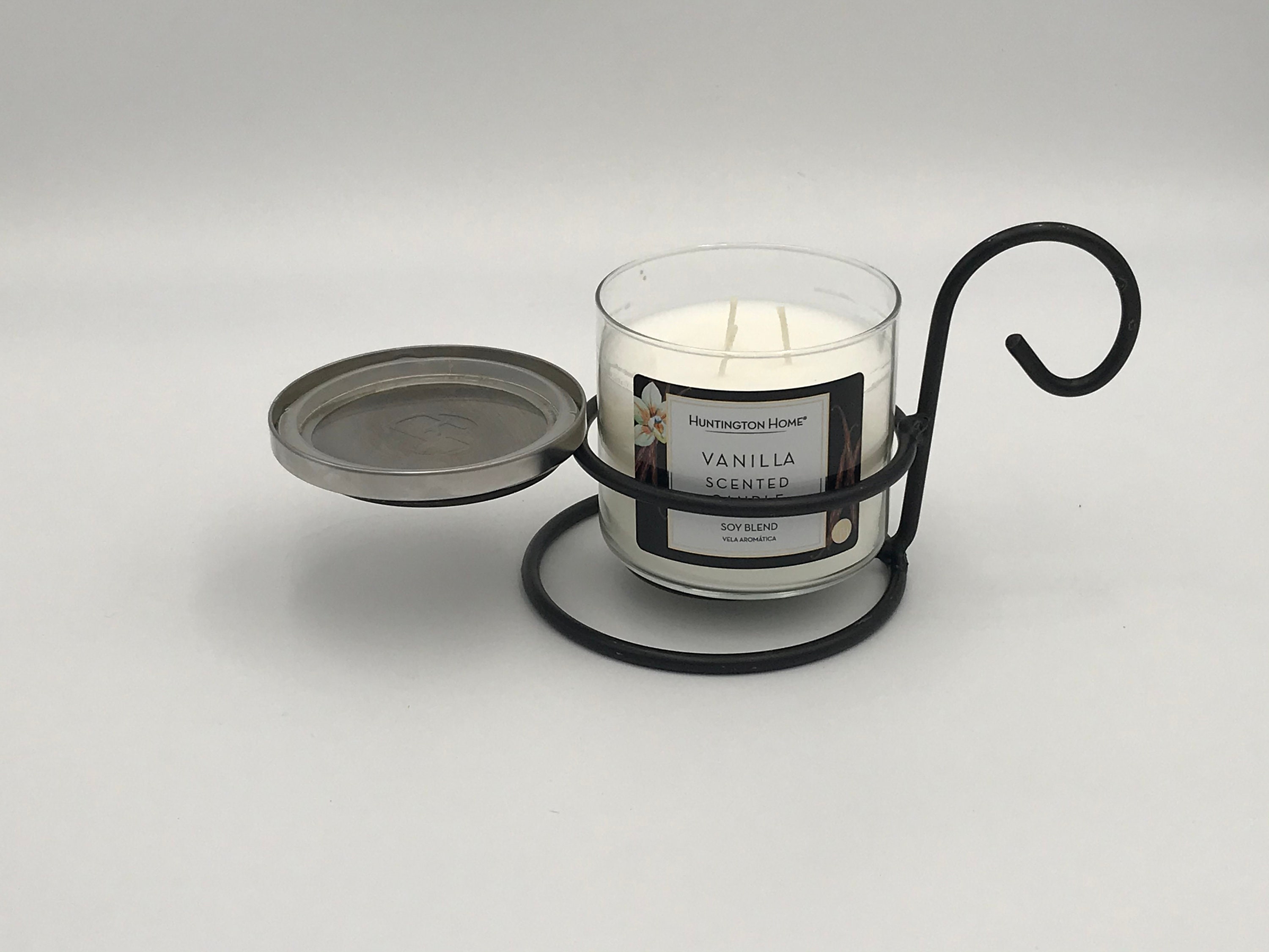 Black Wrought Iron Jar Candle Stand &amp; Lid Holder Amish - Etsy
