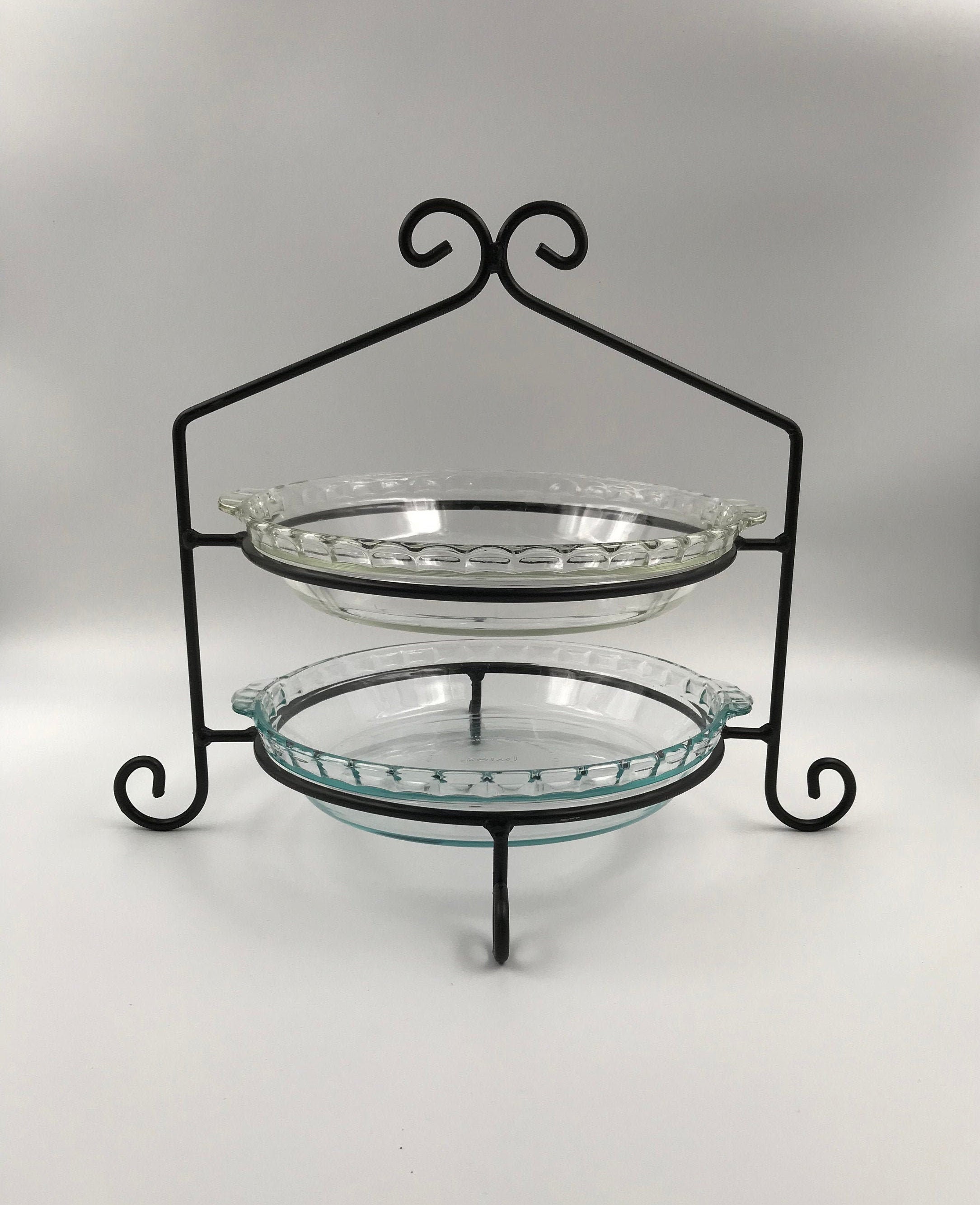 Zimmerman Marketplace: Two Tier Wrought Iron Pie/Plate Rack, Wrought Iron  Metal Pie Racks & Food Servers