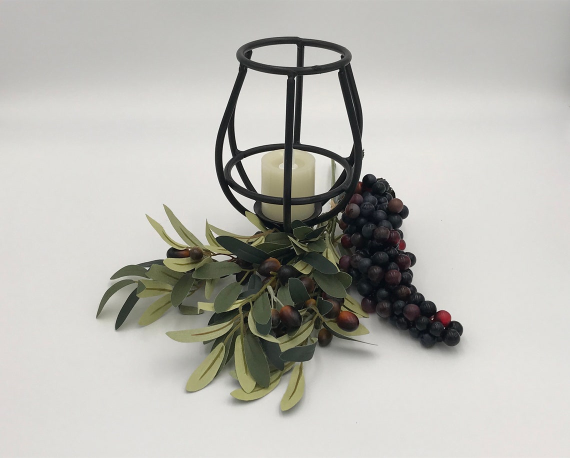 Black Wrought Iron Brandy Snifter Candle Holder Decoration Etsy