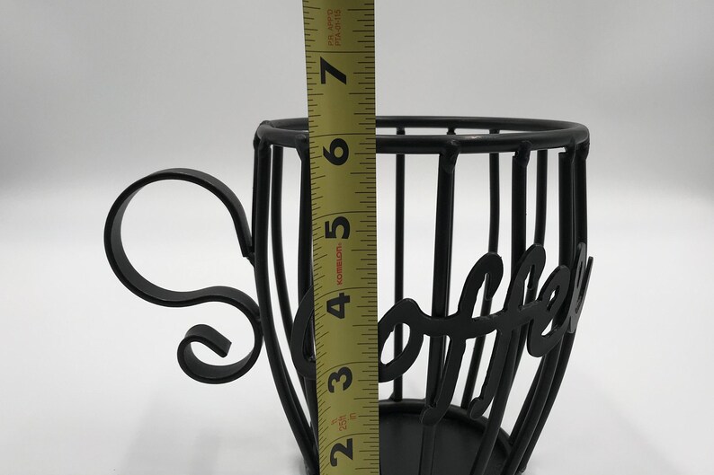 Black Wrought Iron Coffee Mug Keurig K Cup Holder for 16 Etsy