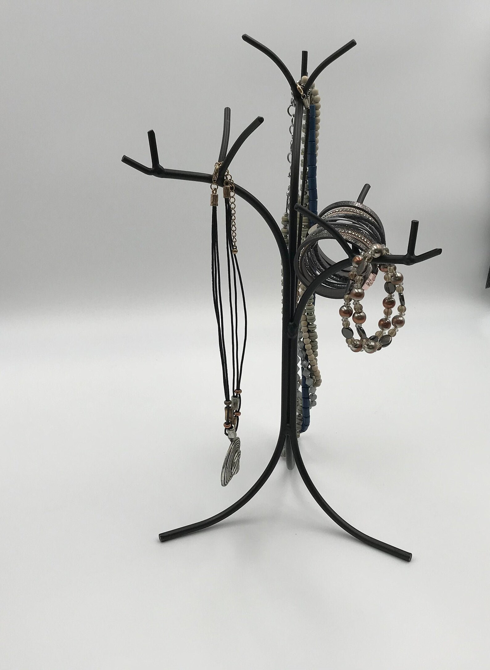 Metal Jewelry Tree Stand Holder Display Black Wrought Iron Etsy