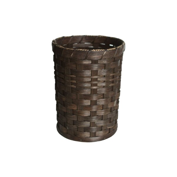 Woven Round Vanity Waste Basket, Amish Handmade Woven Basket, Customizable