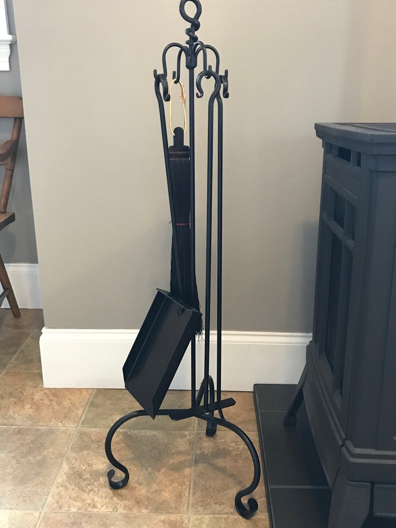 Wrought Iron Fireplace Poker Tool Set Amish Handmade in USA Etsy