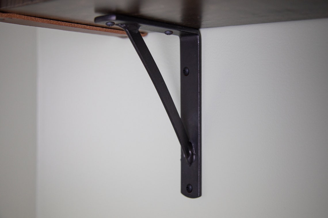 Wrought Iron Shelf Bracket Heavy Duty Handmade Metal 2 Sizes Etsy