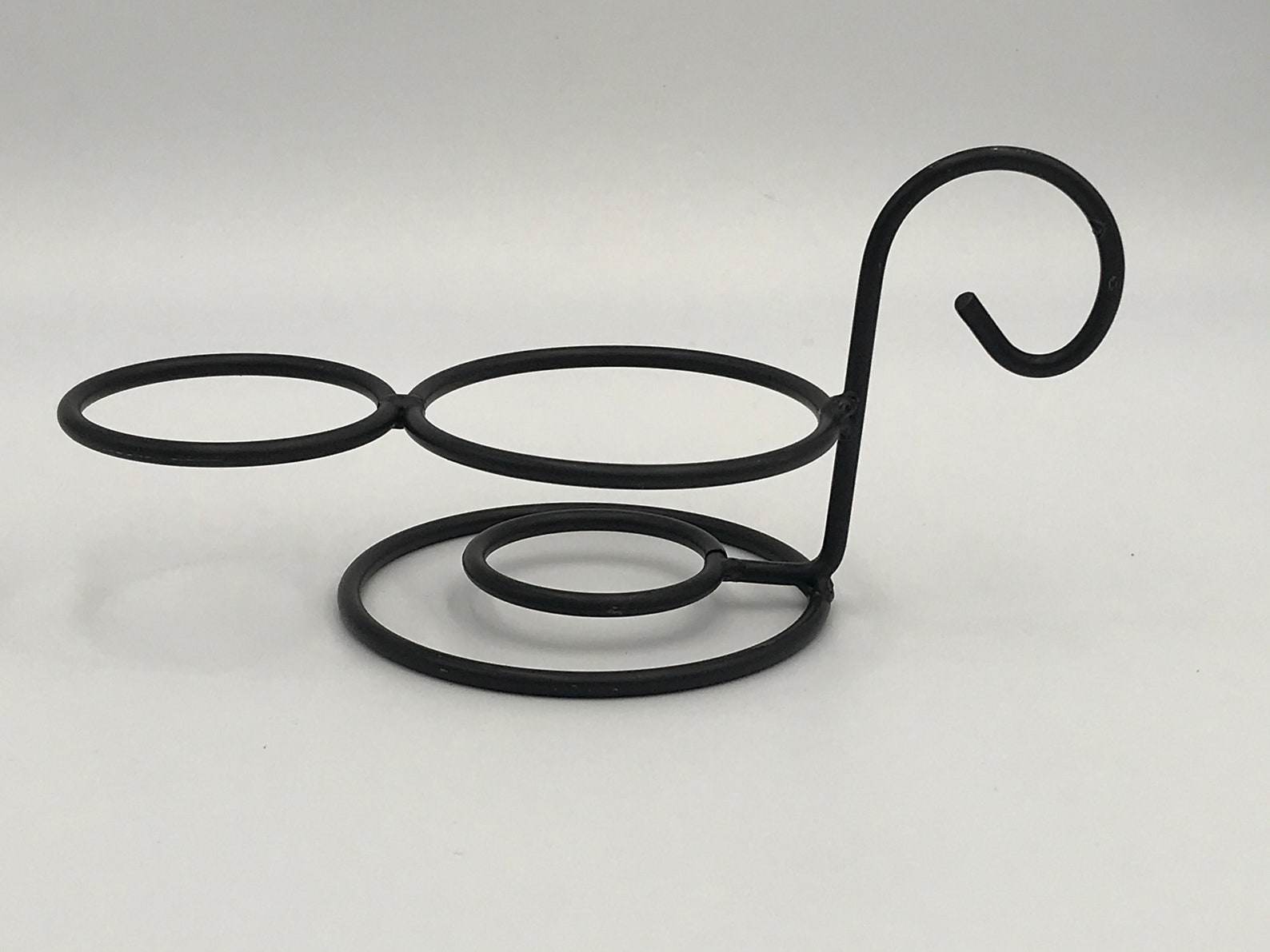 Black Wrought Iron Jar Candle Stand & Lid Holder Amish Etsy
