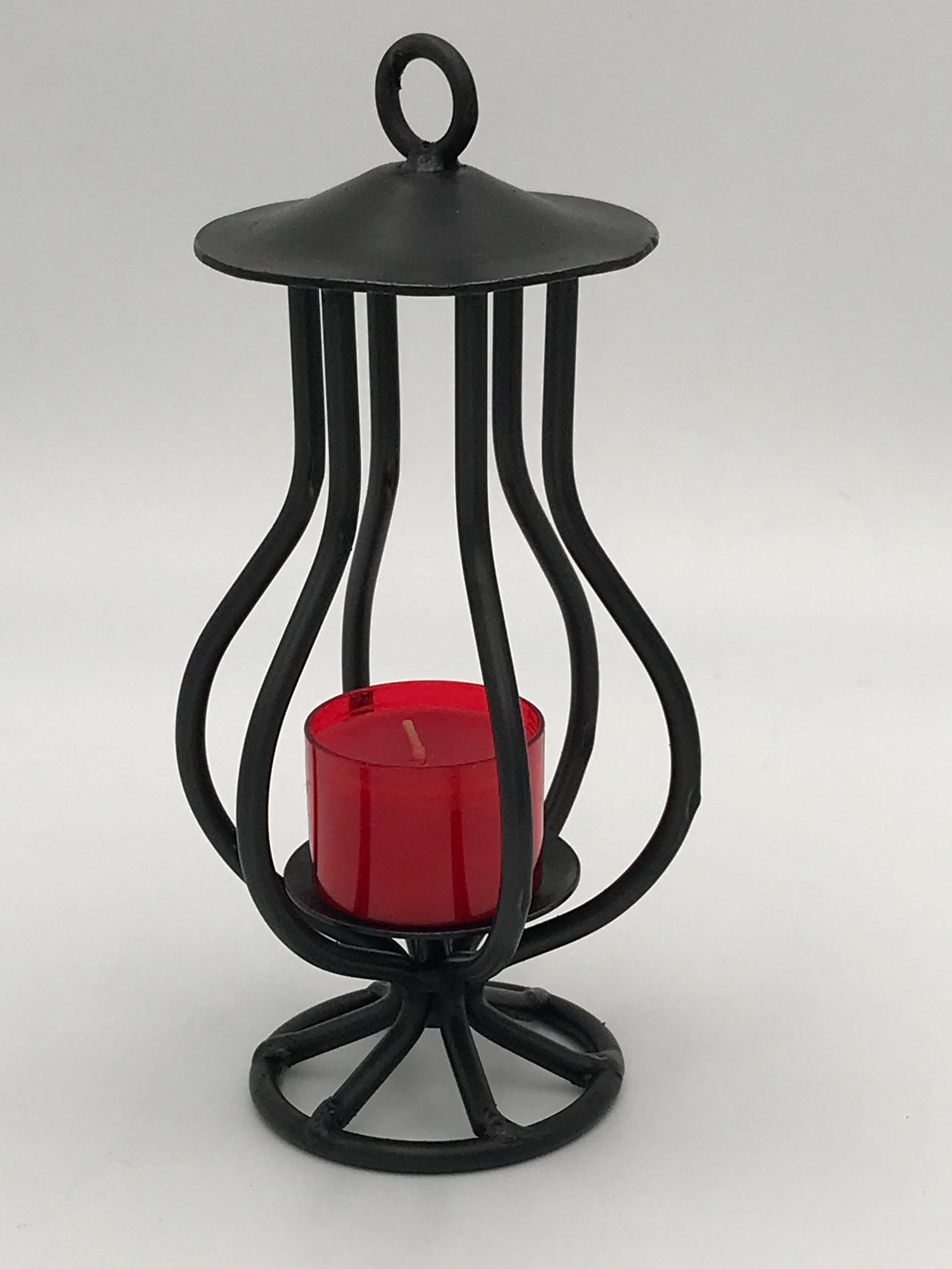 Tea Light Candle Lantern Holder Wrought Iron Metal Amish Etsy