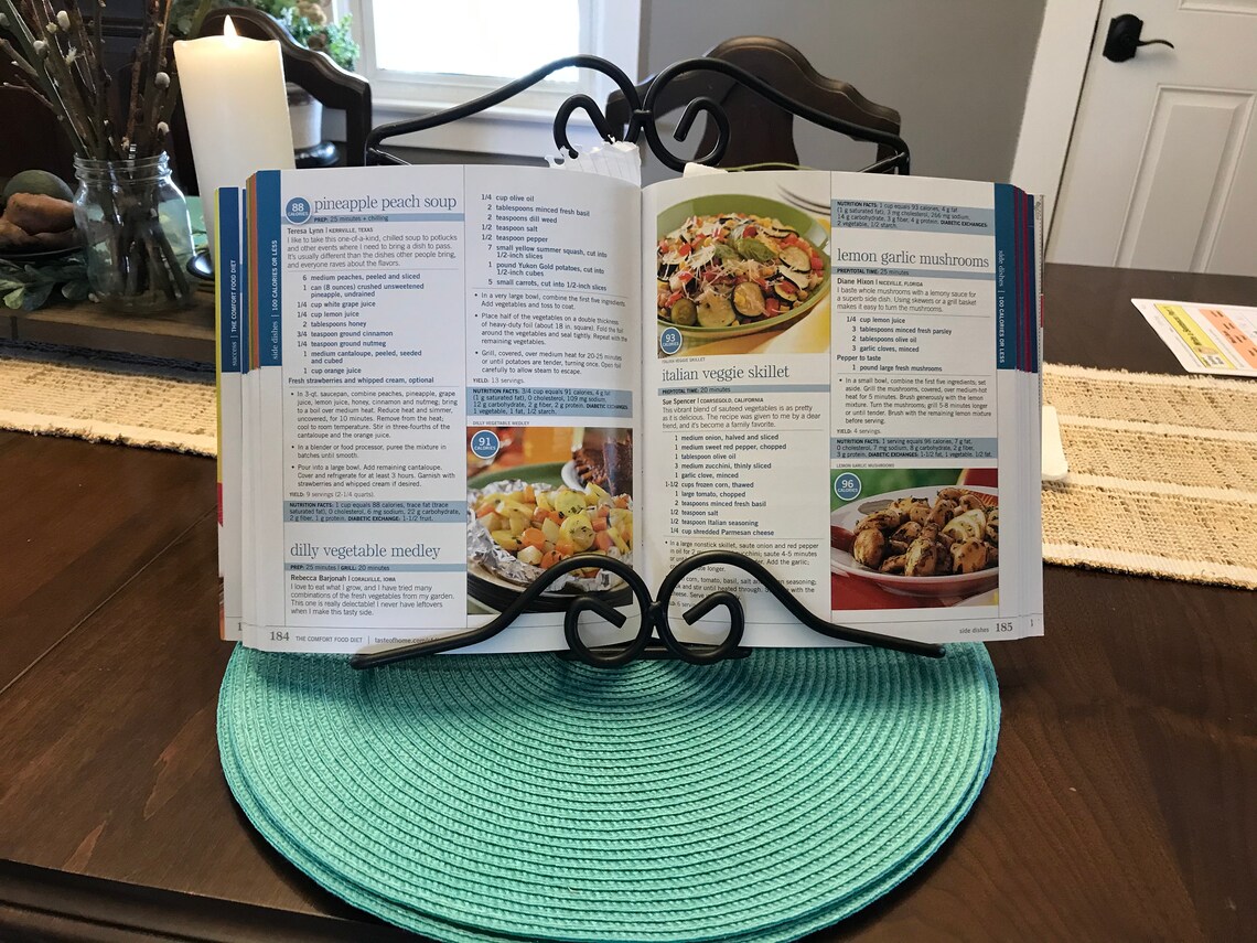 Black Wrought Iron Book Picture Display Stand Easel Tabletop Etsy UK