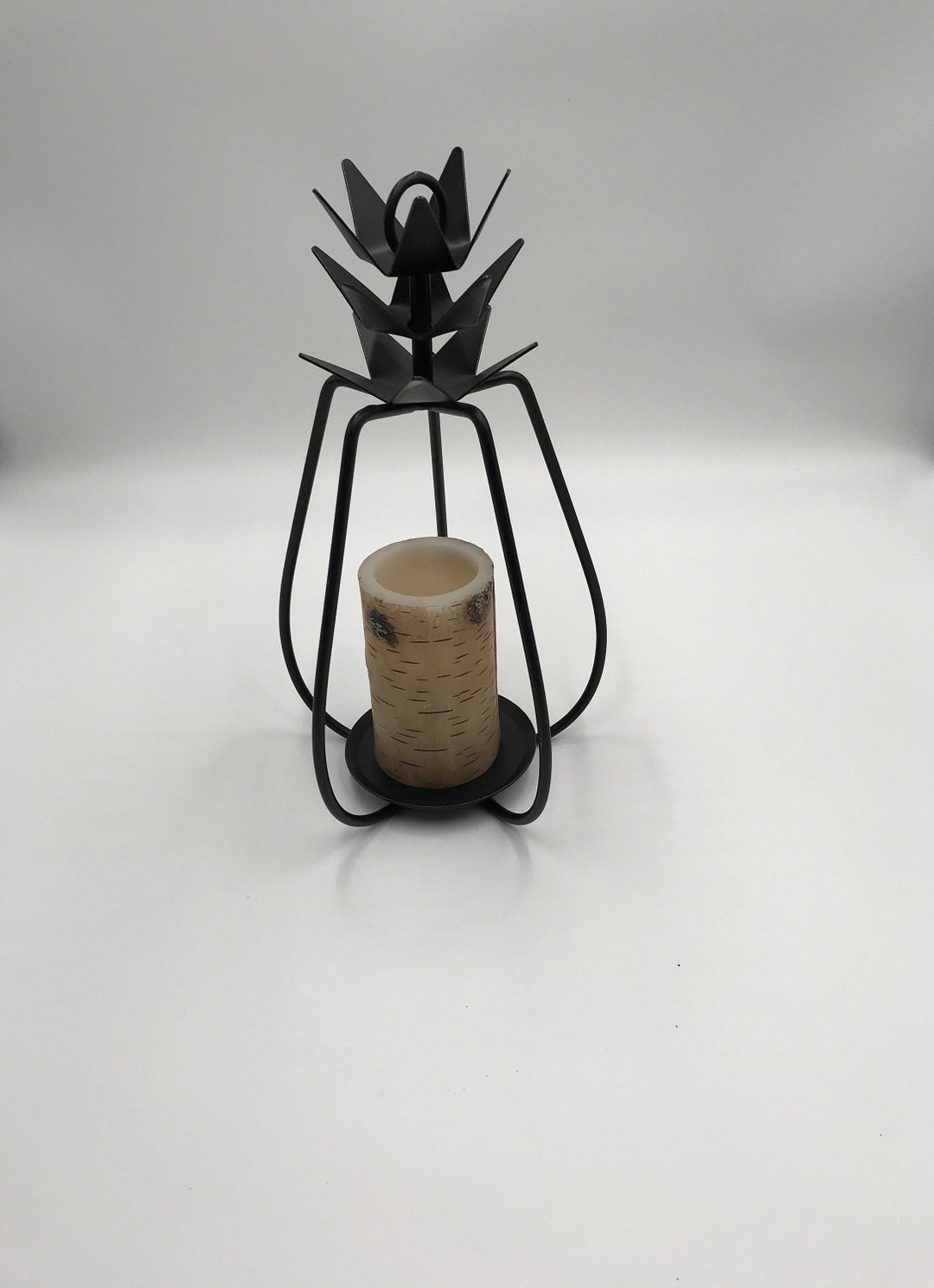 Wrought Iron Pineapple Candle Holder Black Jar Candle Pillar Candle