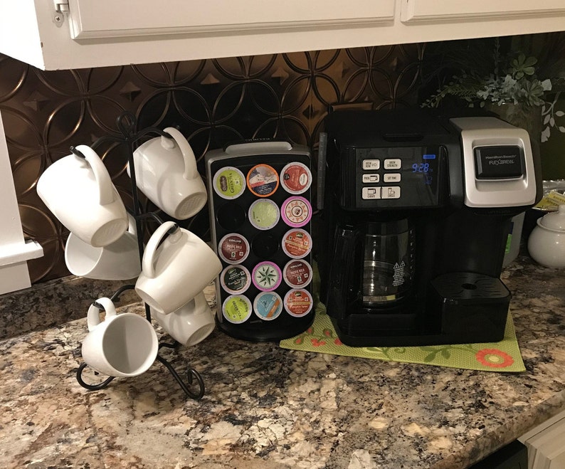 Wrought Iron 6 Coffee Mug & Tea Cup Rack Holder Metal Tree ...