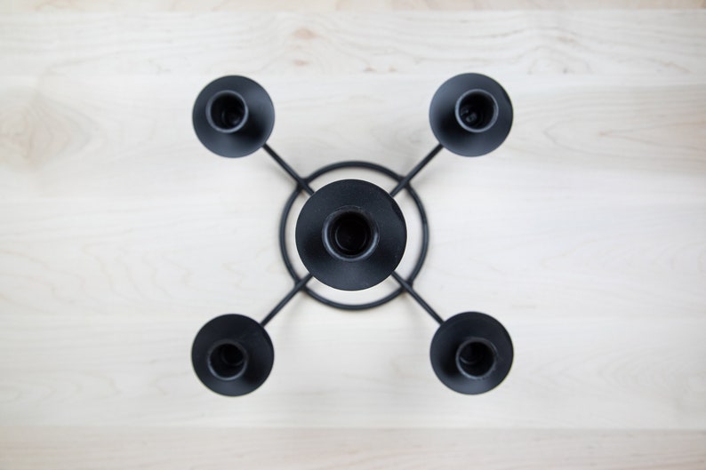 Wrought Iron Tabletop Candelabra Taper Candle Holder Etsy