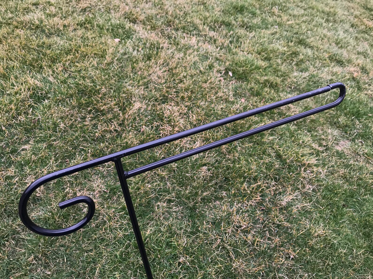 Plain Flag Holder Hook Stand Simple Heavy Duty Black Outdoor Etsy