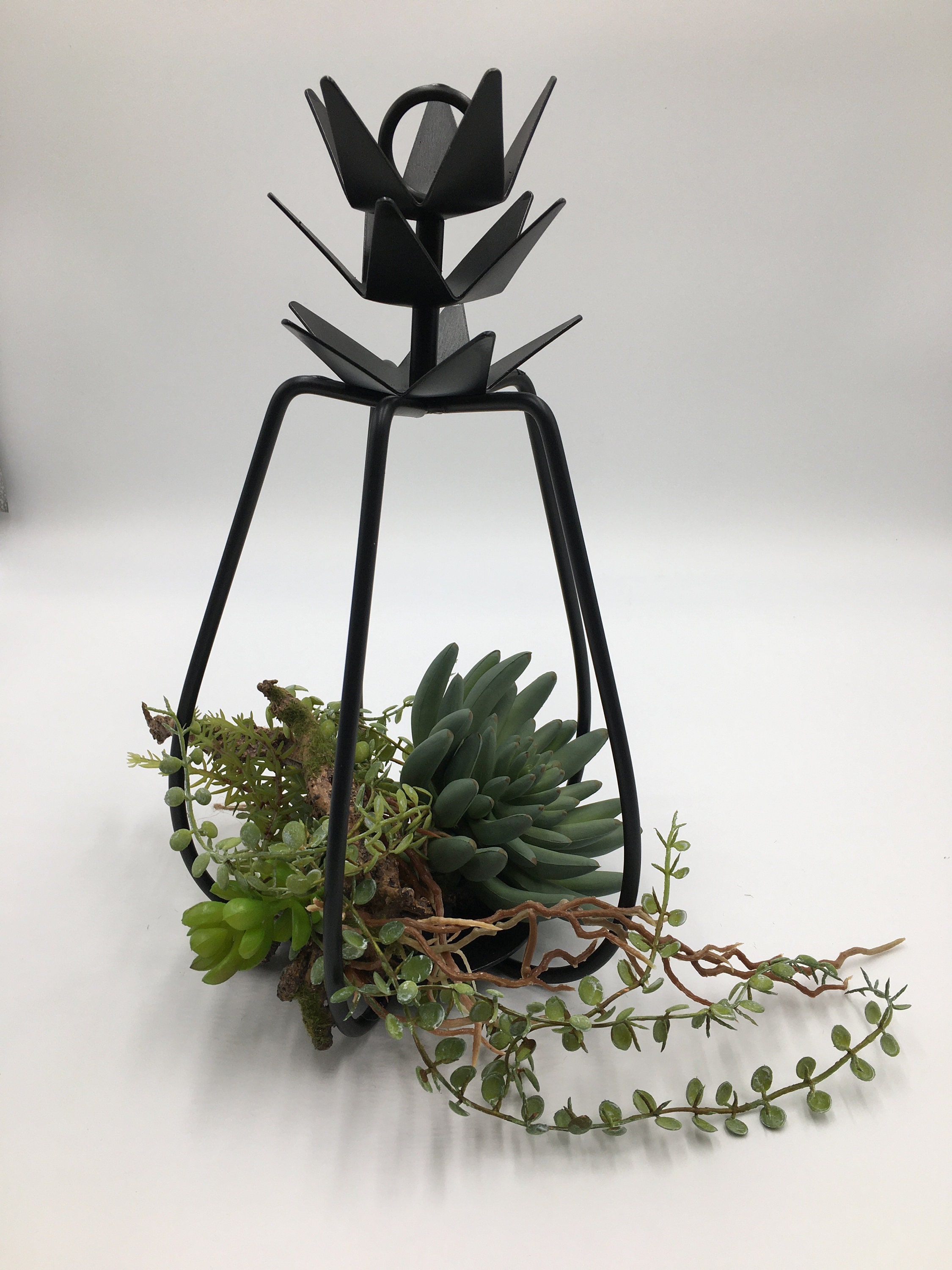 Wrought Iron Pineapple Candle Holder Black Jar Candle Pillar Etsy
