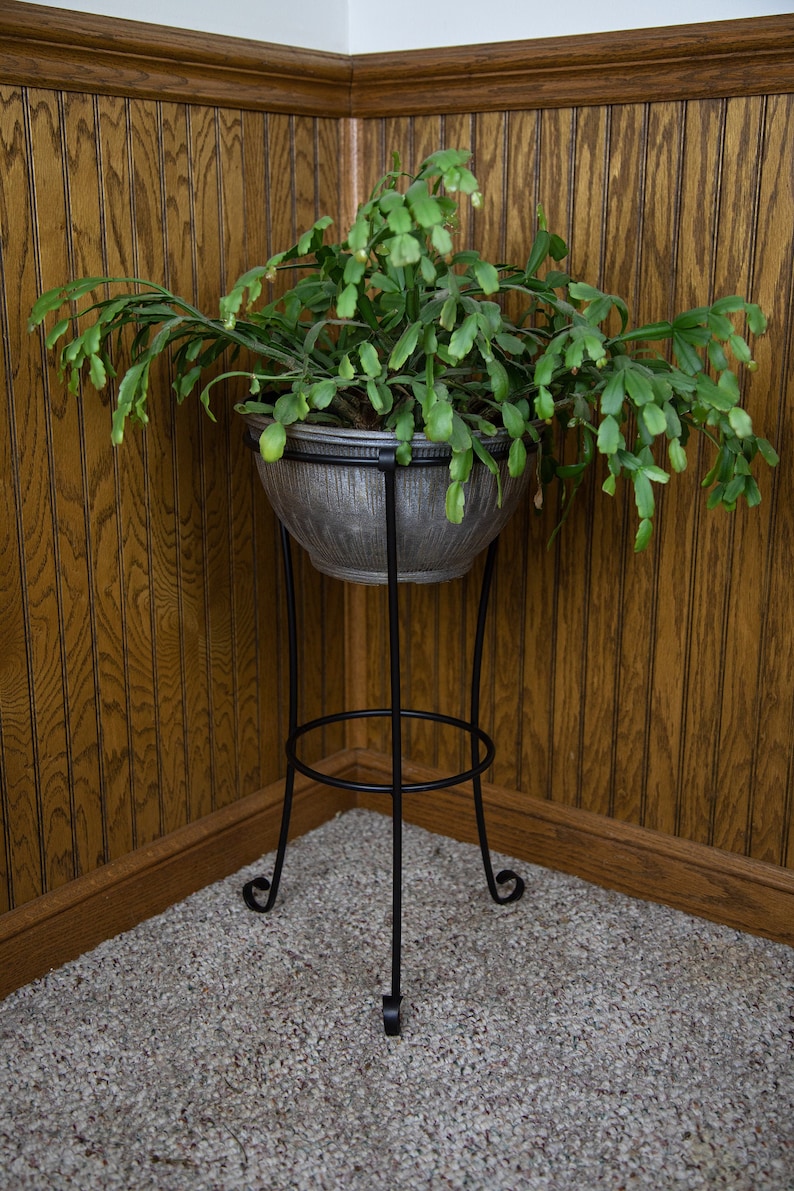 Pedestal Flower Pot Stand Wrought Iron Metal Handmade by - Etsy UK