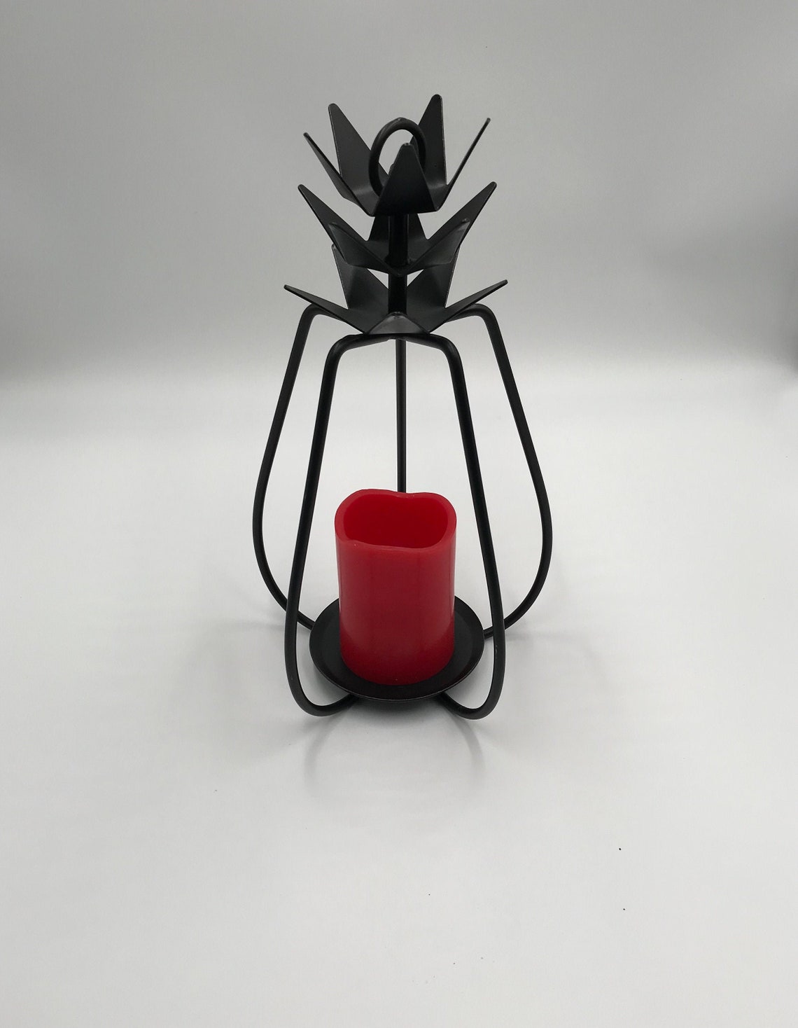 Wrought Iron Pineapple Candle Holder Black Jar Candle Pillar Etsy