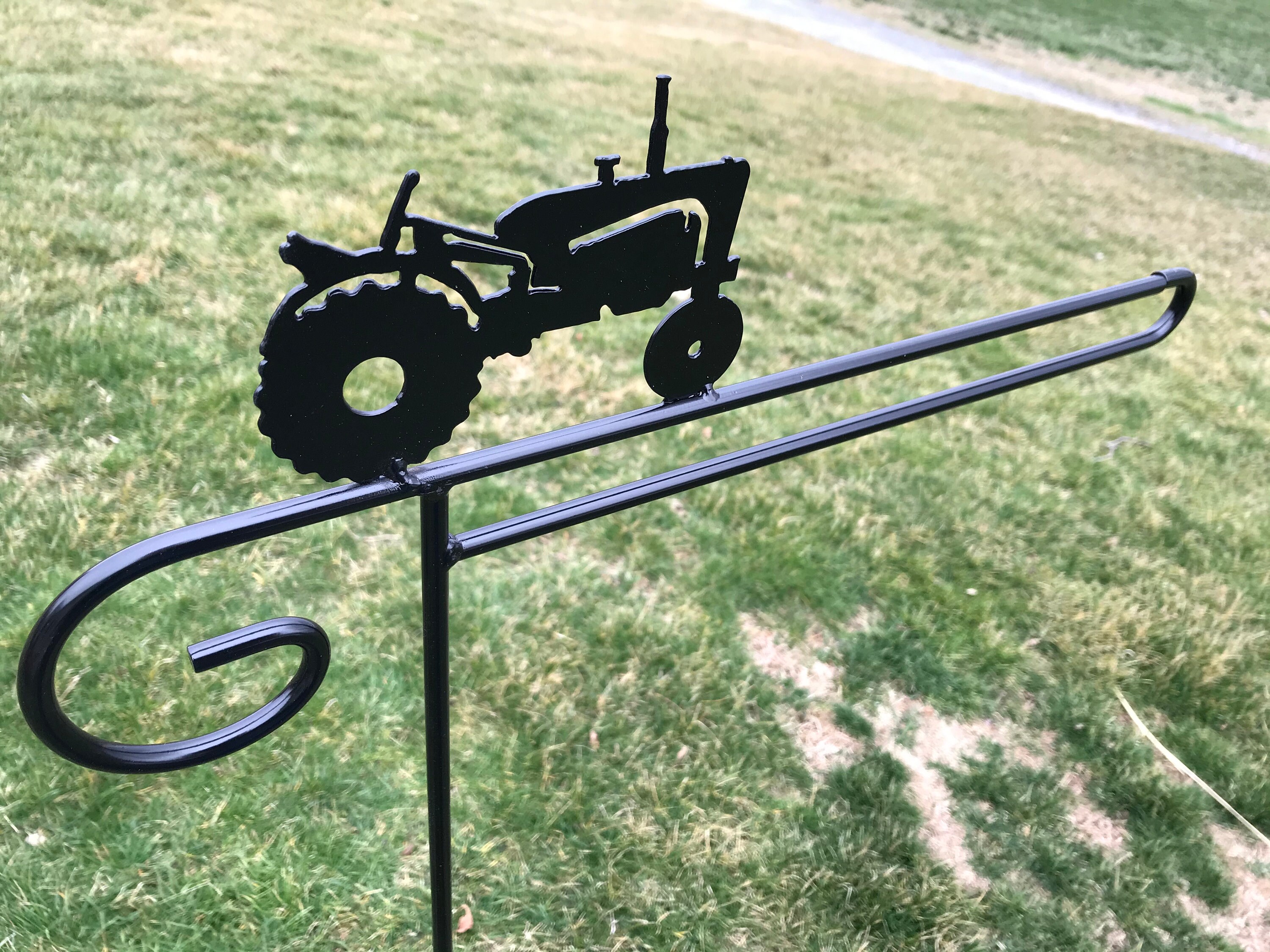 Farm Tractor Flag Holder Hook Stand Simple Heavy Duty Black Etsy
