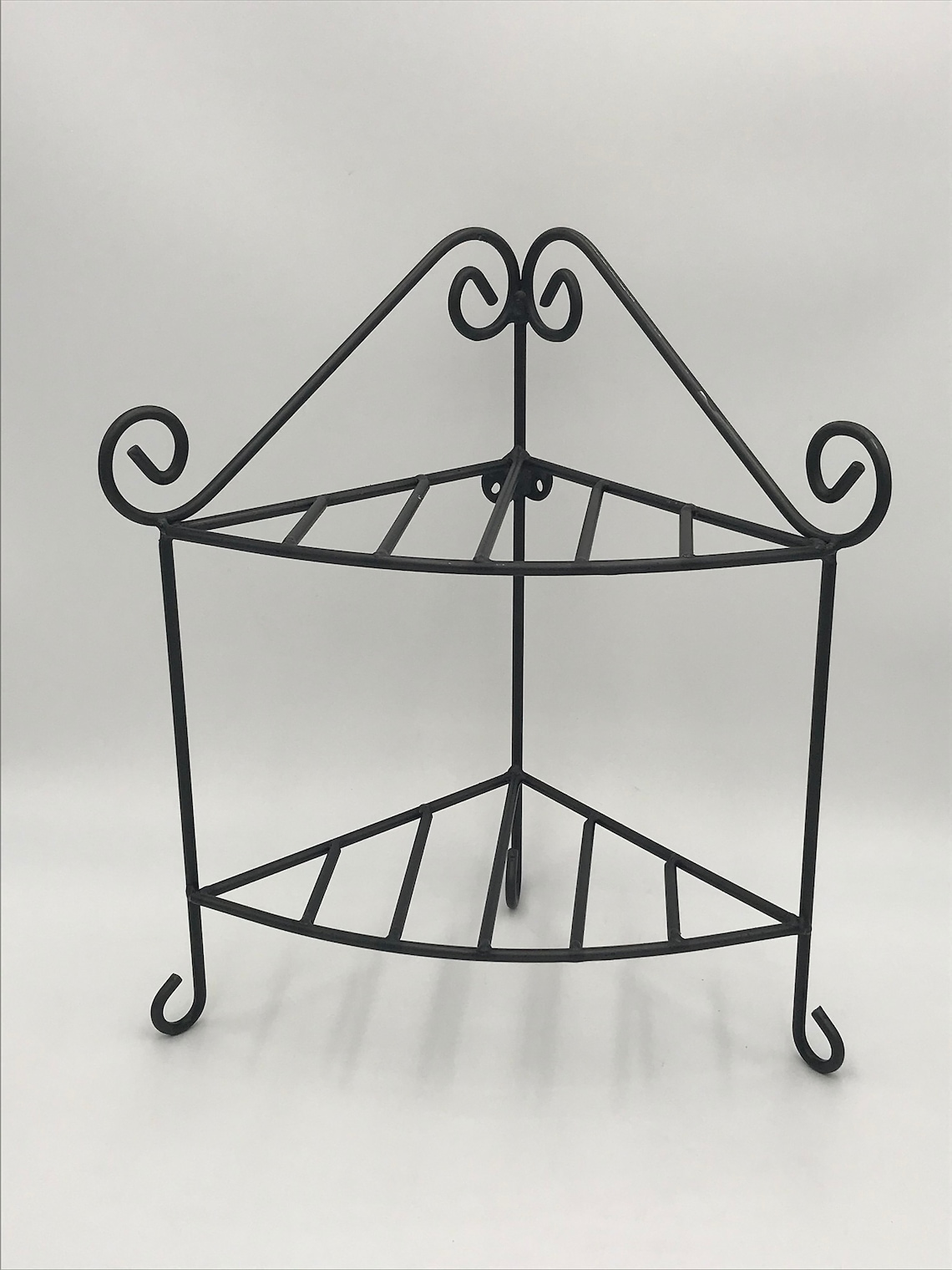 Metal Counter Top Corner Stand Shelf Plant Stand Wrought Iron Etsy