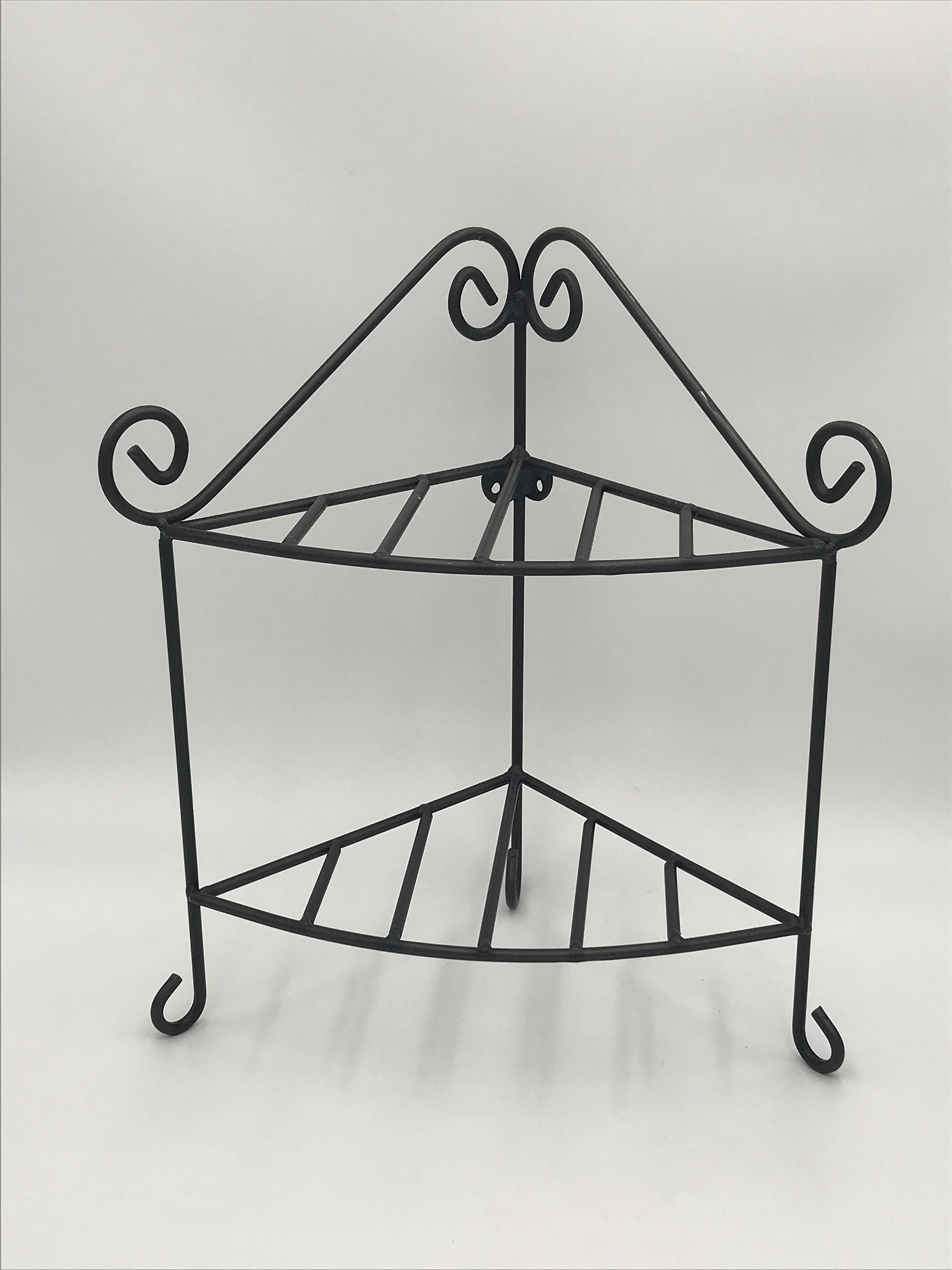 Metal Counter Top Corner Stand Shelf Plant Stand Wrought Iron Etsy UK