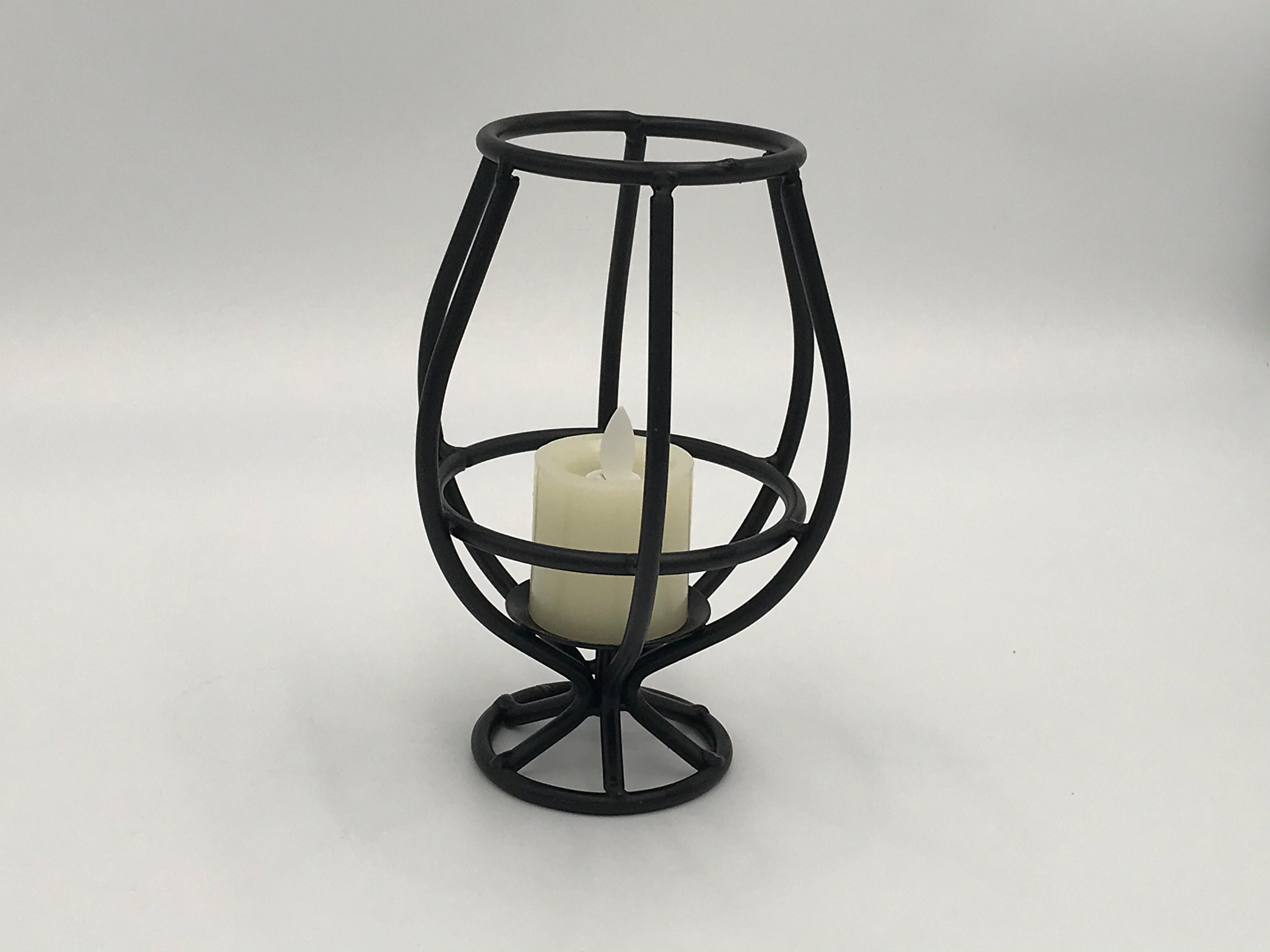 Black Wrought Iron Brandy Snifter Candle Holder Decoration Etsy