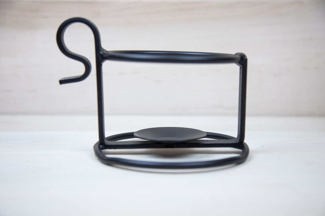 Black Wrought Iron Metal Jar Candle Holder Amish Handmade in Etsy