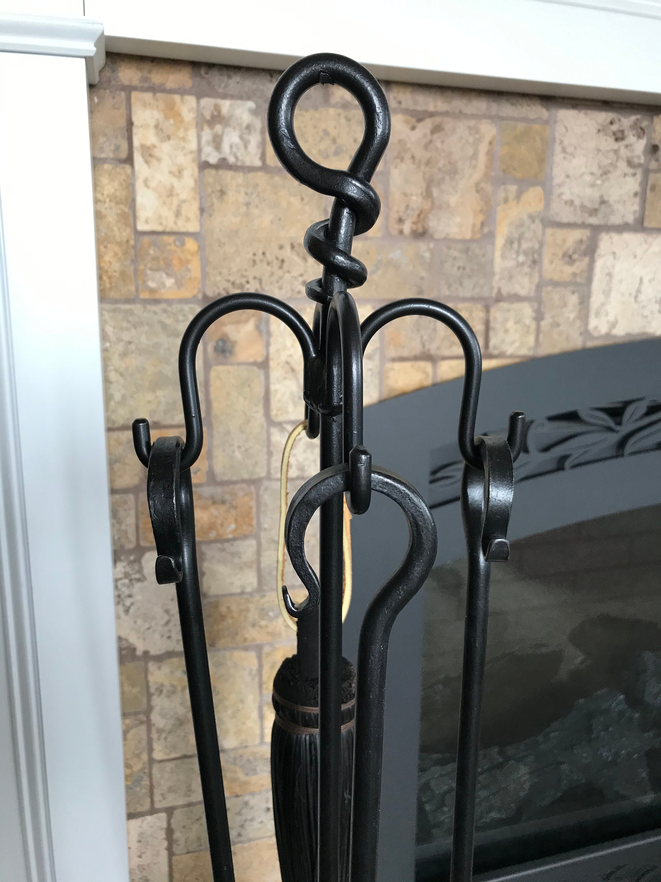 Wrought Iron Fireplace Poker Tool Set Amish Handmade in USA Etsy UK