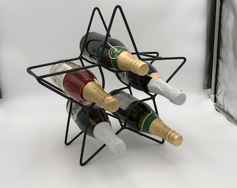 Wrought Iron Table Top Wine Rack 2 Bottle - Handcrafted in Lancaster Amish Country