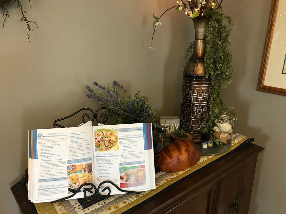 Black Wrought Iron Book Picture Display Stand Easel Tabletop Etsy UK