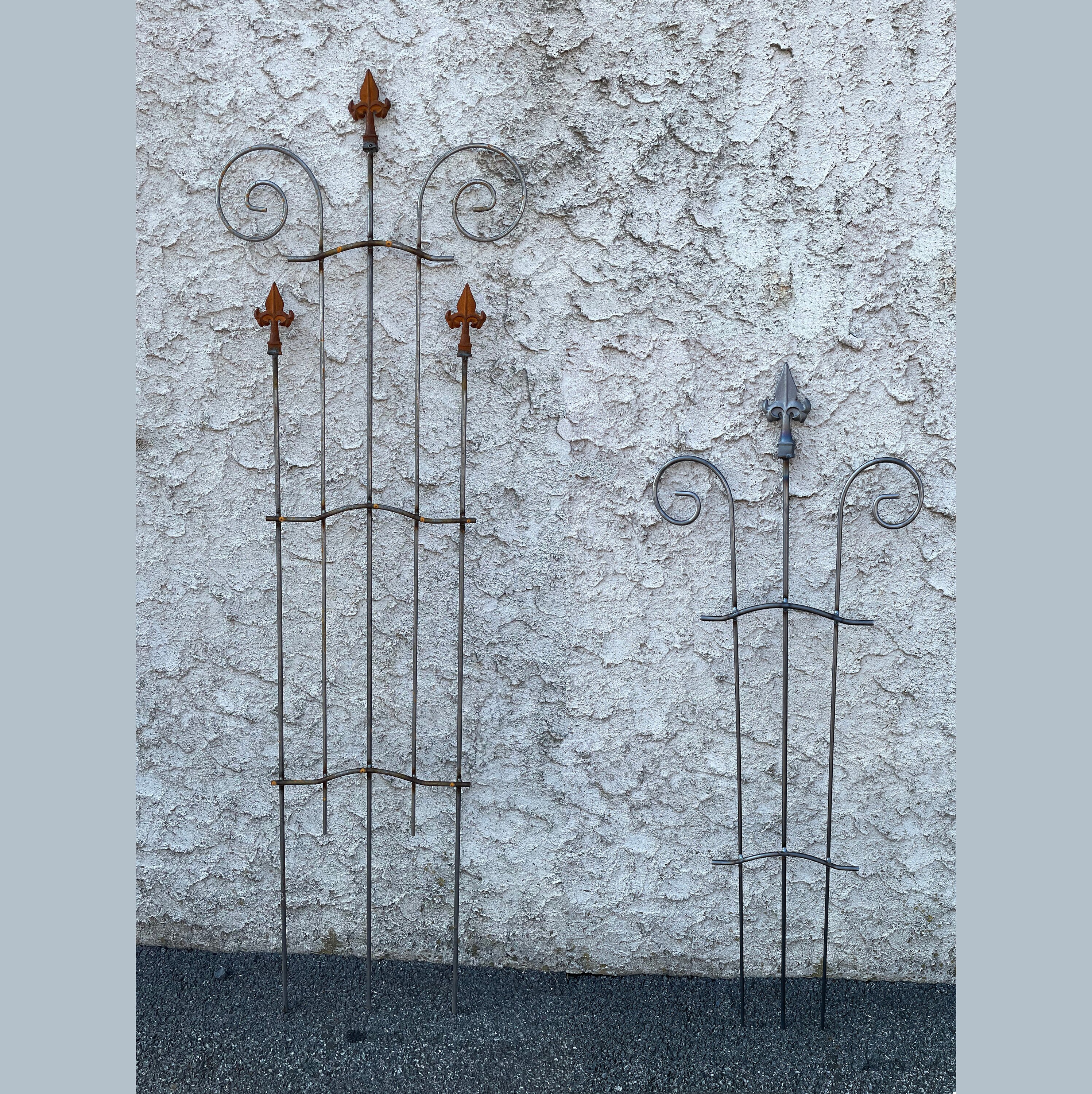 Garden Plant Trellis Wrought Iron Finial Handmade Amish Made Climbing Vine Uncoated Heavy Duty