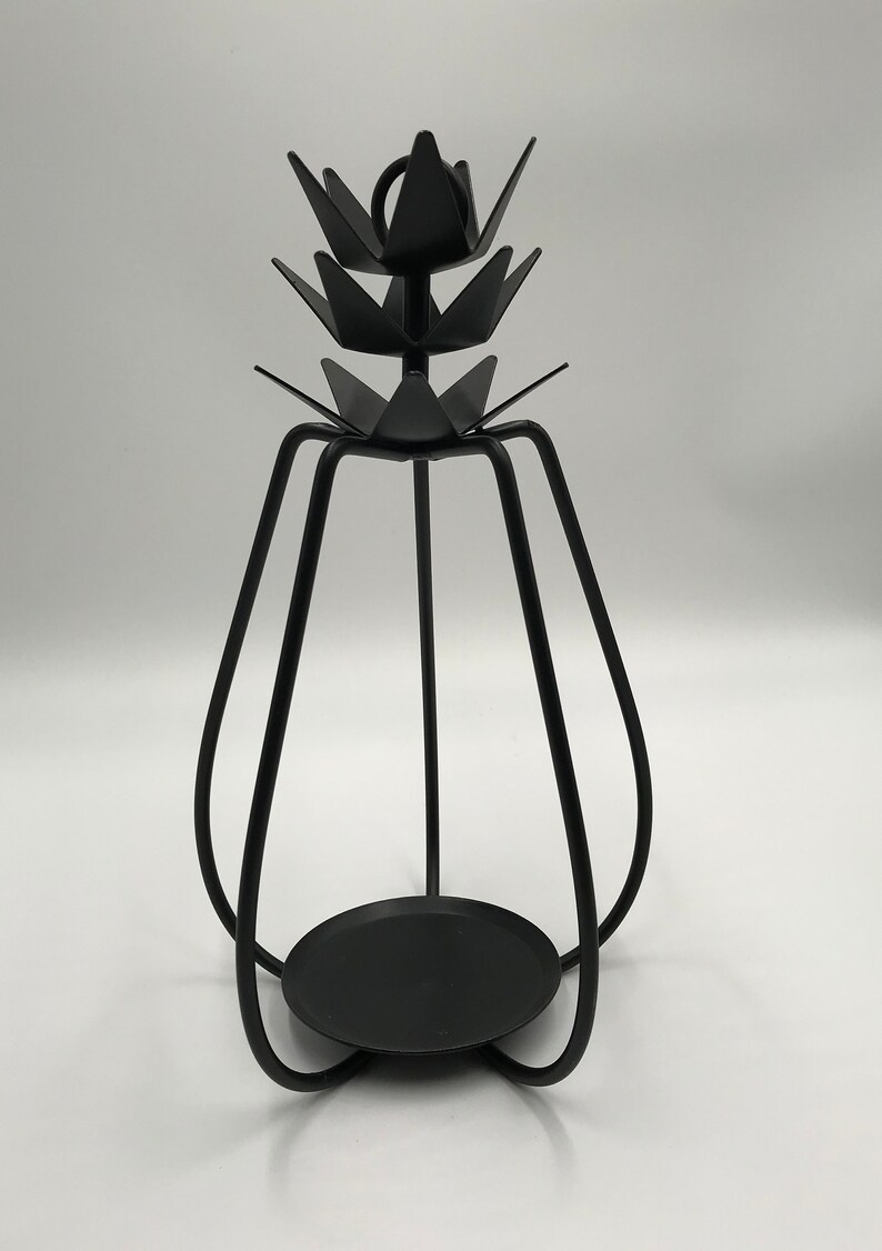 Wrought Iron Pineapple Candle Holder Black Jar Candle Pillar Etsy