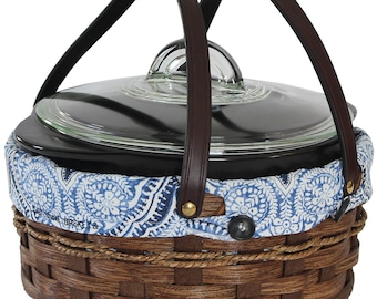 Dutch Oven 'Rock Crock' Basket , Amish Handmade Woven Basket, Customizable