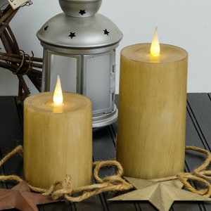 LED Wax Candles, Amish Made, Moments Captured Candles Ivory Rustic