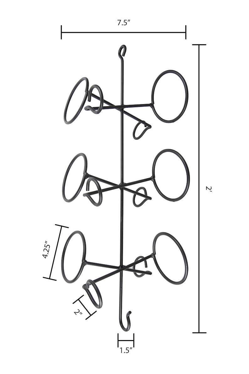 Wrought Iron Hanging Wine Rack 6 Bottle Handcrafted in Etsy