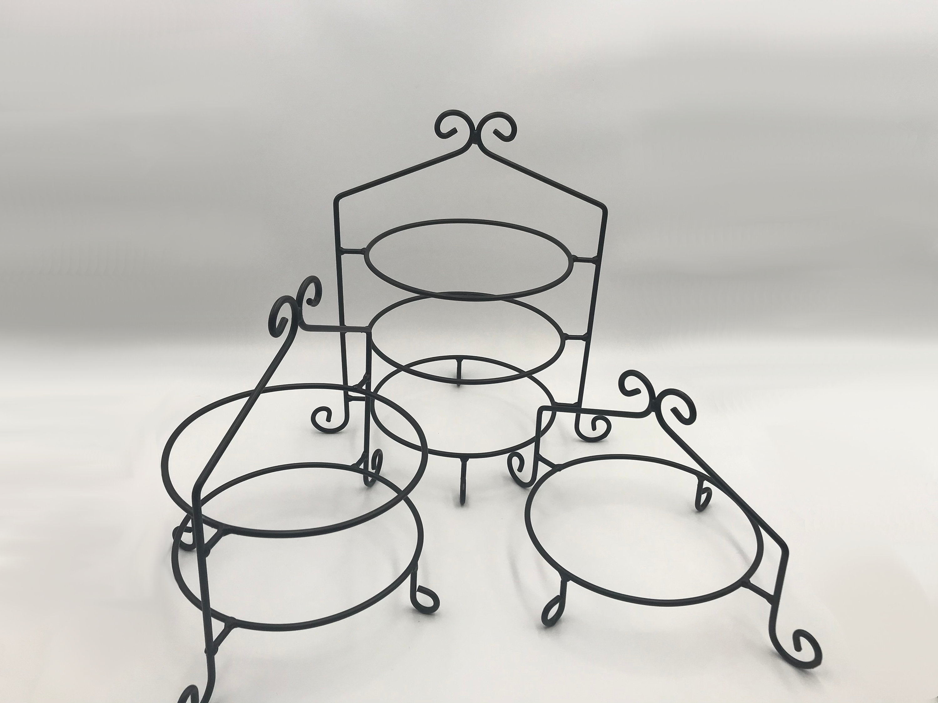 3 Tier Wrought Iron Pie Plate Holder Stand Triple Pie Saver Etsy Canada