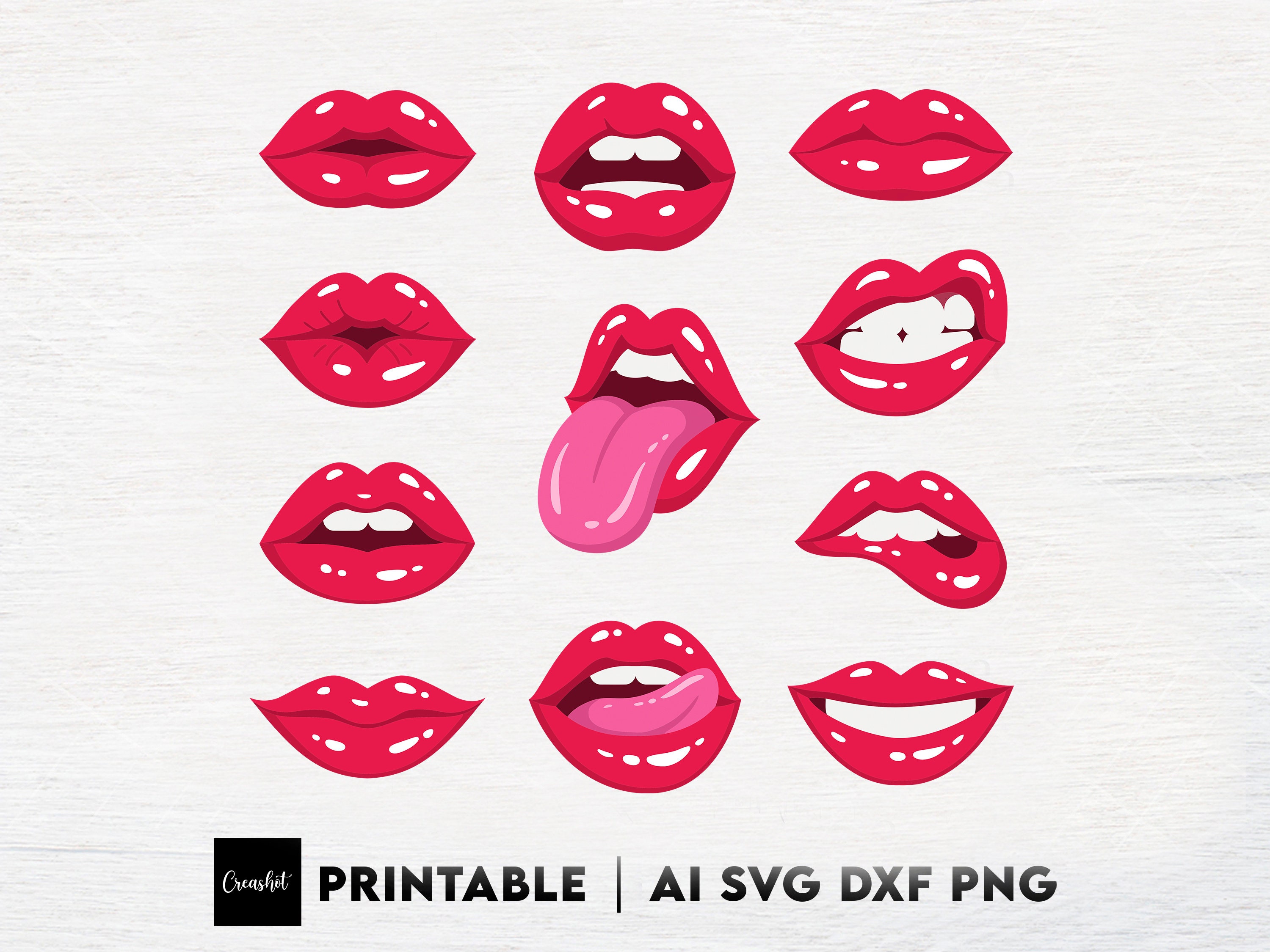 Lips Svg, Red Lips Svg, Kiss Svg, American Lips Svg, Kiss Design, Cri…