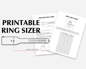 ring sizer ring size chart free shipping measures from ring etsy