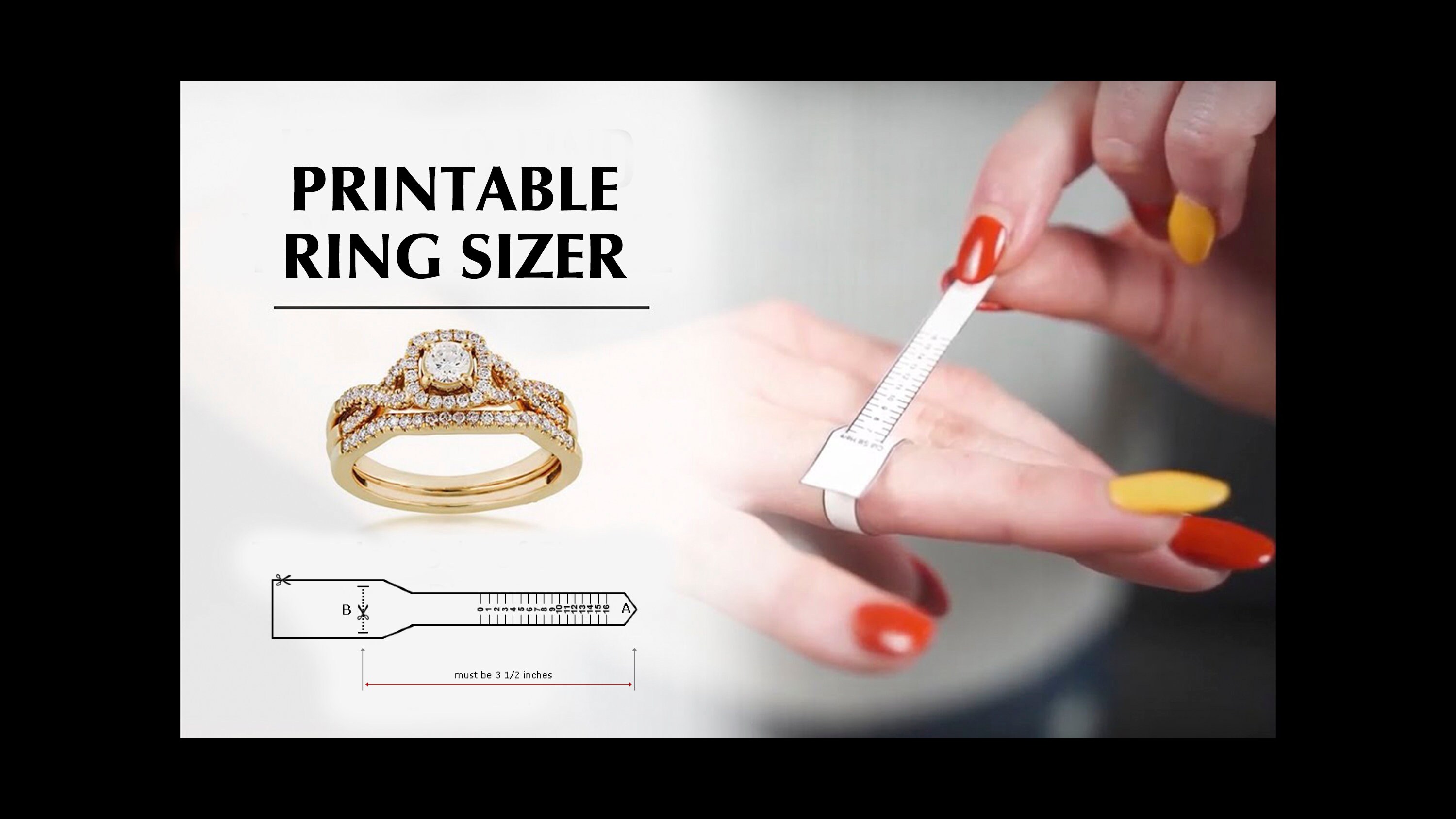 Printable Ring Size Chart Find Your Ring Size Instant Etsy