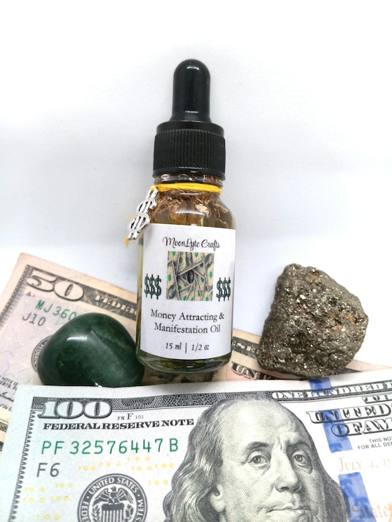 Abundance & Prosperity Ritual Oil - Money Drawing Manifestation Oil with Pyrite for Business Success