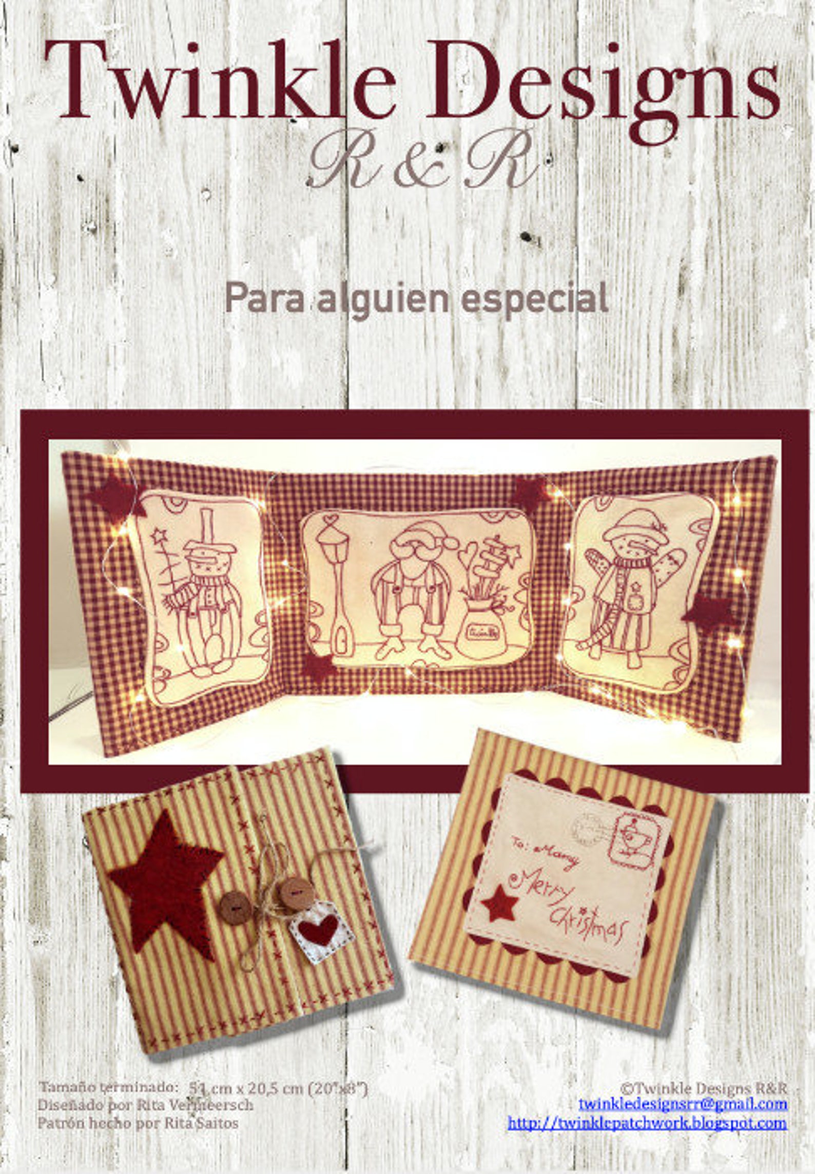 Quilted fabric christmas card with redwork hand embroidery Etsy