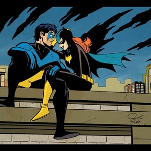 Nightwing and Batgirl 5x7 print