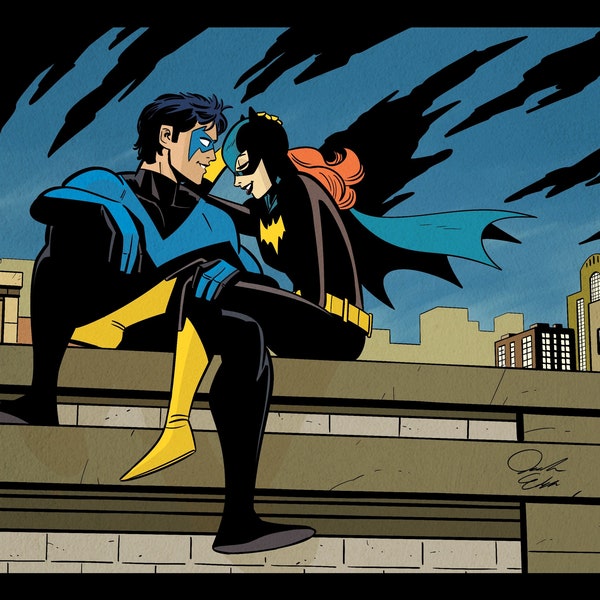 Nightwing and Batgirl 5x7 print