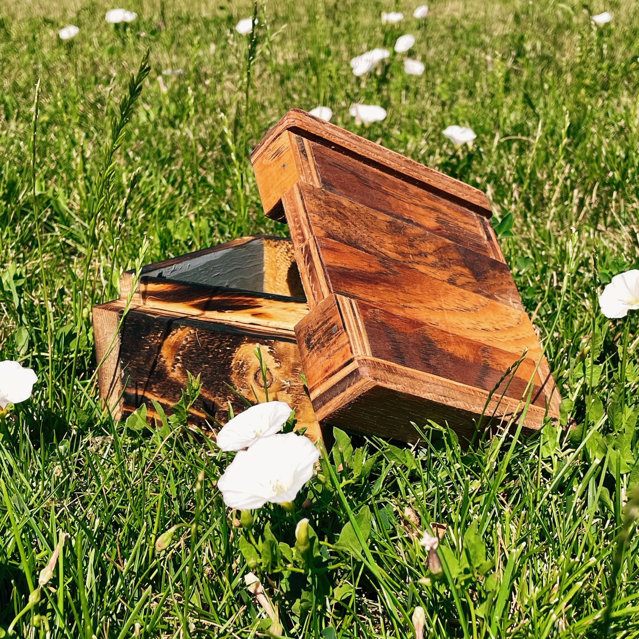 Caja de almacenamiento decorativo de madera dura recuperada | Etsy