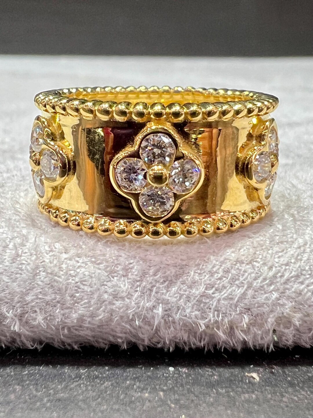 Diamond Clover Ring / Clover Ring / Diamond Flower Ring / Diamond ...