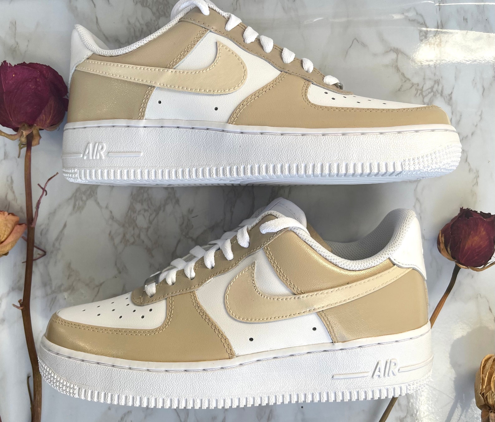 Cafe Latte AF1 Light Brown Color Block Air Force 1 | Etsy
