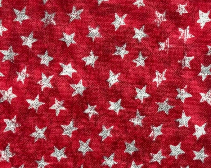Featured listing image: American Dreamer Red Star Fabric - Patriotic Cotton Quilting Fabric